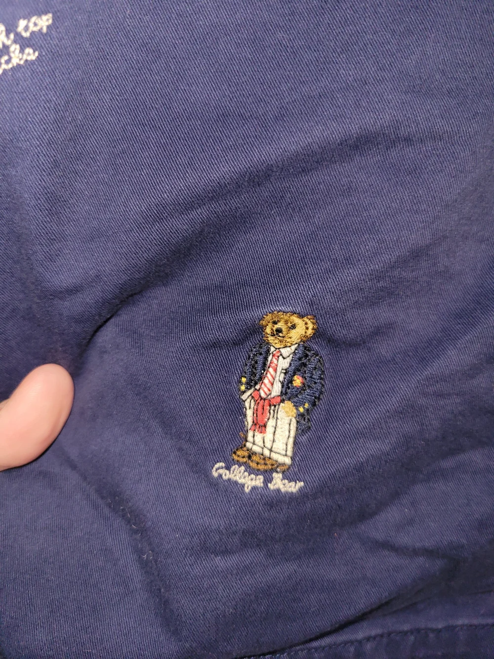 Polo Ralph Lauren Men's Size 33 Chino Shorts Polo Bear  Navy Embroidered